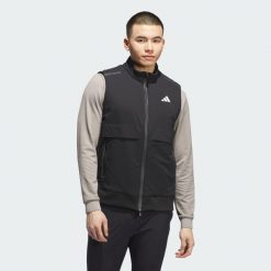Kamizelka Ultimate365 Tour Frostguard z suwakiem na całej długości. Czarne kurtki sportowe męskie Adidas, s, bez wzorów, na golfa. Za 899.00 zł.