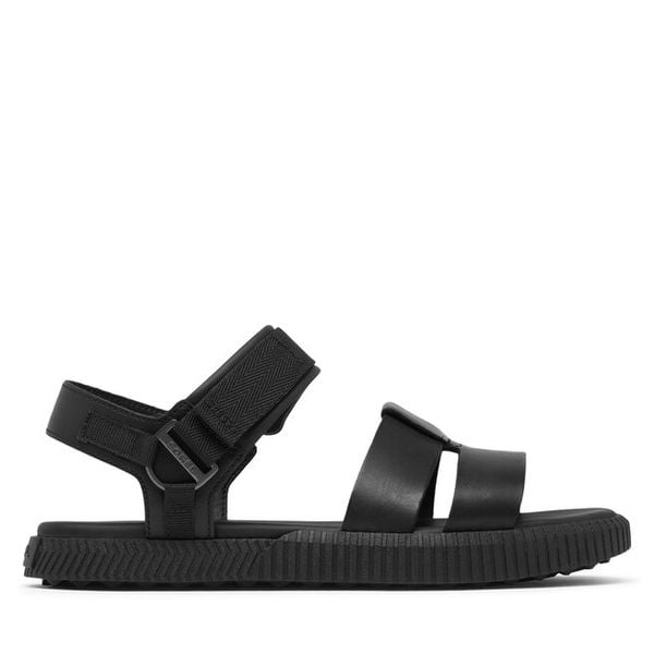 Sandały Sorel. Czarne sandały damskie Sorel, bez wzorów, bez obcasa, na płaskiej podeszwie, bez zapięcia. Za 269.99 zł.