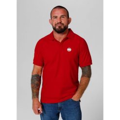Koszulka męska Pitbull Polo Pique Rockey. Czerwone koszulki polo męskie PITBULL, m, bez wzorów, casualowe, bez ramiączek. Za 159.00 zł.