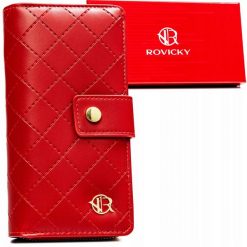 Portfel pikowany Rovicky R-POR-01-DSC czerwony. Czerwone portfele damskie ROVICKY, bez wzorów, ze skóry ekologicznej. Za 45.00 zł.
