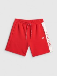 4F Spodenki kibica męskie - czarne XXL. Czerwone krótkie spodenki sportowe męskie 4f, m, bez wzorów, z dresówki. Za 149.99 zł.