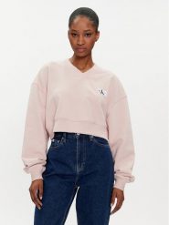 Calvin Klein Jeans Bluza J20J223359 Różowy Relaxed Fit. Czerwone bluzy damskie Calvin Klein Jeans, l, bez wzorów, z bawełny, bez kaptura. Za 299.99 zł.