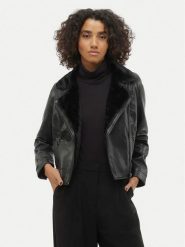 Vero Moda Kurtka z imitacji skóry Hailey 10250405 Czarny Regular Fit. Czarne kurtki damskie Vero Moda, m, bez wzorów, ze skóry, bez kaptura. Za 329.99 zł.