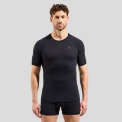 Koszulka termoaktywna męska Odlo Merino PW 140 Seamless BL Top Crew Neck SS. Czarne bielizna termoaktywna męska Odlo, m. Za 379.99 zł.