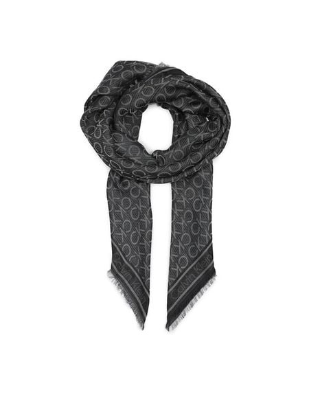 Calvin Klein Chusta Monogram K60K608779 Czarny. Czarne czapki i kapelusze damskie Calvin Klein, bez wzorów. Za 179.99 zł.