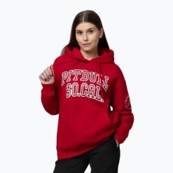 Bluza damska Pitbull Fiora Hooded. Czerwone bluzy damskie PITBULL, m, bez wzorów, z bawełny, bez kaptura. Za 199.99 zł.