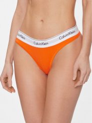 Calvin Klein Underwear Stringi 0000F3786E Pomarańczowy. Brązowe stringi damskie Calvin Klein Underwear, xs, bez wzorów, z bawełny. Za 79.99 zł.