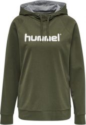 Damska bluza z kapturem Hummel Hmlgo Logo. Szare bluzy damskie Hummel, s, bez wzorów, z bawełny, z kapturem. Za 181.50 zł.