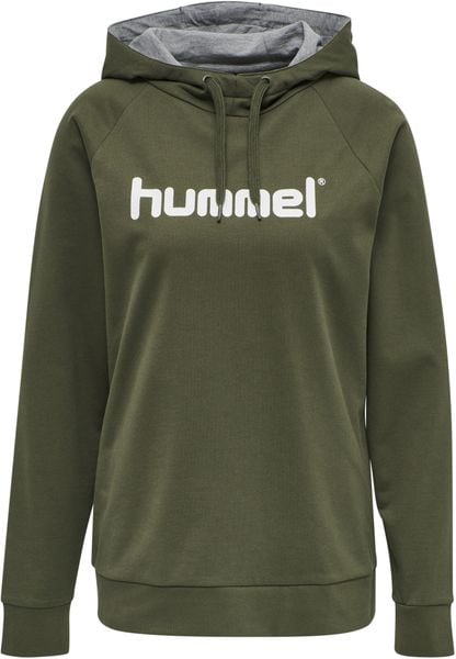 Damska bluza z kapturem Hummel Hmlgo Logo. Szare bluzy damskie Hummel, s, bez wzorów, z bawełny, z kapturem. Za 178.00 zł.