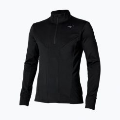 Bluza do biegania męska Mizuno Active Warm Half Zip black. Czarne bluzy męskie Mizuno, m, bez wzorów, bez kaptura, do biegania. Za 269.99 zł.