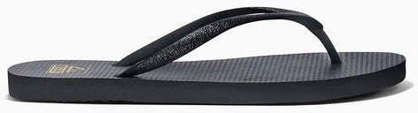 Reef W'S Reef Seaside, black glitter, 37.5 (us 7). Czarne klapki damskie Reef, bez wzorów, sportowe, bez obcasa. Za 93.52 zł.