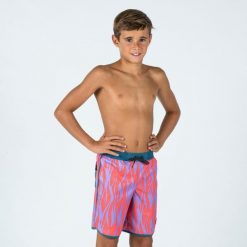 Spodenki surfingowe dla dzieci Olaian 500 Zebra. Szorty dla chłopców OLAIAN, bez wzorów, z tkaniny, sportowe. W wyprzedaży za 29.99 zł.