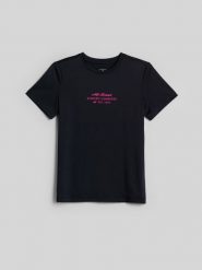 4F Koszulka sportowa szybkoschnąca dziewczęca - czarna 134/140 (8-10 lat). Czarne t-shirty i topy dla dziewczynek 4f, bez wzorów, bez ramiączek. Za 59.99 zł.