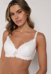 Jasnobeżowy Biustonosz z Koronką i Sercem z Cyrkonii Coratune. Brązowe biustonosze Born2be, bez wzorów, z jeansu. Za 39.99 zł.