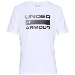 Koszulka treningowa męska Under Armour Team Issue Wordmark SS. Białe koszulki sportowe męskie Under Armour, l, bez wzorów, bez kołnierzyka, bez ramiączek. Za 97.00 zł.