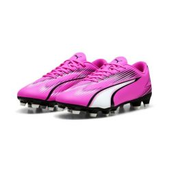 Buty piłkarskie męskie Puma Ultra Play Fgag. Białe buty sportowe męskie Puma, z materiału, bez zapięcia, do piłki nożnej. Za 222.80 zł.