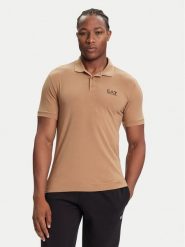 EA7 Emporio Armani Polo 8NPF14 PJVQZ U6171 Beżowy Regular Fit. Brązowe koszulki polo męskie EA7 Emporio Armani, m, bez wzorów, z bawełny, bez ramiączek. Za 279.99 zł.