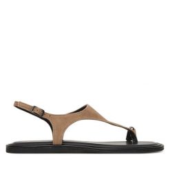 Sandały Tamaris. Brązowe sandały damskie Tamaris, bez wzorów, bez obcasa, na płaskiej podeszwie, bez zapięcia. Za 289.99 zł.