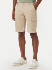 Beverly Hills Polo Club Szorty materiałowe P-SS26M-B476381 Beżowy Regular Fit. Brązowe szorty męskie Beverly Hills Polo Club, m, bez wzorów, z bawełny. Za 254.99 zł.