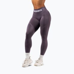 Legginsy treningowe damskie NEBBIA Flow Seamless Push-Up. Szare legginsy damskie Nebbia, l, bez wzorów, z elastanu, na fitness i siłownię. Za 219.99 zł.