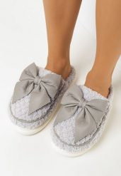 Szare Kapcie z Futerkiem i Kokardką Caeris. Szare kapcie damskie Born2be, bez wzorów. Za 29.99 zł.
