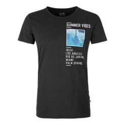Q/S Designed By T-Shirt Męski L, Czarny. Czarne t-shirty męskie Q/S Designed By, z nadrukiem. W wyprzedaży za 59.00 zł.