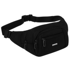 Czarna, sportowa saszetka męska z cordury - Rovicky. Czarne saszetki męskie ROVICKY, sportowe. Za 49.99 zł.