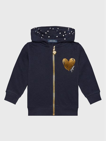 Blue Seven Bluza 957067 Granatowy Regular Fit. Niebieskie bluzy dla dziewczynek Blue Seven, bez wzorów, z bawełny, bez ramiączek, bez kaptura. Za 209.99 zł.