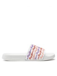 Pepe Jeans Klapki Slider Set W PLS70145 Biały. Białe klapki damskie Pepe Jeans, bez wzorów, z jeansu, bez obcasa. Za 209.99 zł.