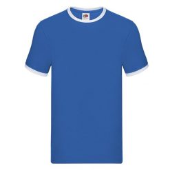 Męska Koszulka Ringer 160. Białe koszulki sportowe męskie Fruit of the Loom, m, bez wzorów, bez kołnierzyka, bez ramiączek, trekkingowe. Za 43.99 zł.
