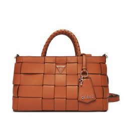 Torebka Guess. Brązowe torebki do ręki damskie Guess, z aplikacjami, klasyczne, bez dodatków. Za 479.99 zł.