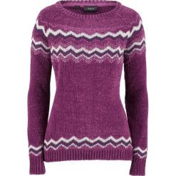 Sweter z szenili bonprix fiołkowy wzorzysty. Swetry damskie bonprix. Za 44.99 zł.