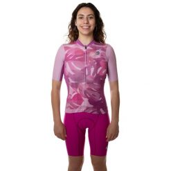 Koszulka rowerowa damska Ottima Rosa. Czerwone koszulki sportowe damskie C-LAB, m, bez wzorów, bez kołnierzyka, bez ramiączek, rowerowe. W wyprzedaży za 371.25 zł.