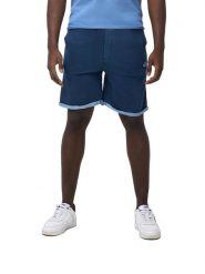 Szorty z sznurek regulacyjny na co dzień. Niebieskie krótkie spodenki sportowe męskie LEONE 1947 APPAREL, l, z aplikacjami, z denimu, na fitness i siłownię. Za 84.16 zł.