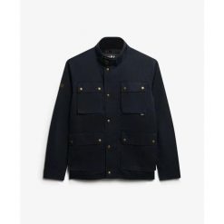 Kurtka Superdry Racer Merchant Wax. Niebieskie kurtki męskie Superdry., xl, z aplikacjami, klasyczne, bez kaptura. Za 726.50 zł.