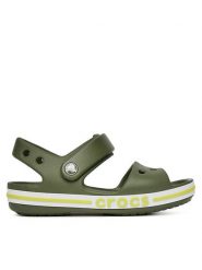 Crocs Sandały BAYABAND SANDAL T 211055-309 Zielony. Zielone sandały dziewczęce Crocs, z tworzywa sztucznego, bez zapięcia. Za 119.99 zł.