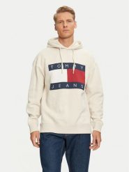 Tommy Jeans Bluza DM0DM20591 Beżowy Relaxed Fit. Brązowe bluzy męskie Tommy Jeans, m, bez wzorów, z bawełny, bez kaptura. Za 389.99 zł.