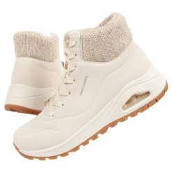 Buty damskie Skechers Uno Rugged. Białe obuwie sportowe damskie Skechers, bez wzorów, ze skóry. W wyprzedaży za 332.40 zł.
