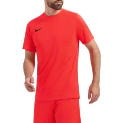 Męska Koszulka Z Krótkim Rękawem Dry Park VII. Czerwone koszulki sportowe męskie Nike, m, bez wzorów, z materiału, bez kołnierzyka, bez ramiączek, do piłki nożnej, dri-fit (nike). Za 97.60 zł.