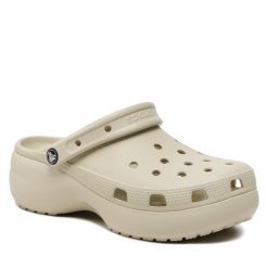 Klapki Crocs. Brązowe klapki damskie Crocs, bez wzorów, bez obcasa. Za 169.99 zł.