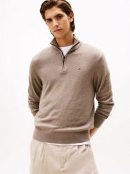 Tommy Hilfiger Sweter z zawartością kaszmiru Mężczyźni Bawełna szary|brązowy, L. Brązowe swetry przez głowę męskie Tommy Hilfiger, l, bez wzorów, z bawełny, bez kołnierzyka. Za 479.95 zł.
