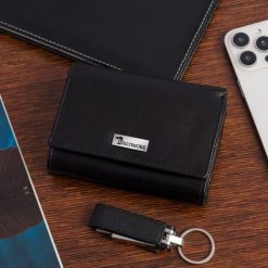 Portfel skórzany damski RFiD skóra na karty klasyk czarny Beltimore A01. Czarne portfele damskie bez wzorów, ze skóry. Za 69.90 zł.