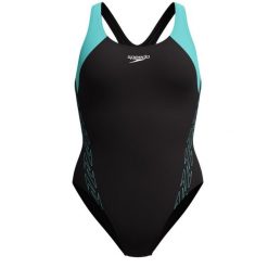 Strój kąpielowy damski Speedo HyperBoom Racerback. Czarne kostiumy jednoczęściowe damskie Speedo, xs, bez wzorów, sportowe, do pływania. Za 216.98 zł.