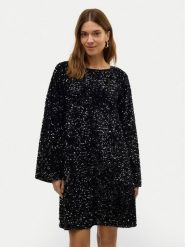Vero Moda Sukienka koktajlowa Etta 10317153 Czarny Relaxed Fit. Czarne sukienki damskie Vero Moda, m, bez wzorów, z syntetyku, wizytowe, bez kołnierzyka, bez ramiączek. Za 159.99 zł.