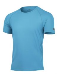 Męska koszulka merino QUIDO. Niebieskie koszulki sportowe męskie LASTING, m, bez wzorów, z materiału, bez kołnierzyka, bez ramiączek, trekkingowe. Za 324.00 zł.