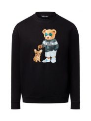 Chill Pill Bluza męska - Chill Dog Bear Mężczyźni Materiał dresowy czarny|wielokolorowy nadruk, S. Czarne bluzy męskie Chill Pill, m, bez wzorów, z dresówki, bez kaptura. Za 249.95 zł.