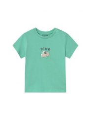Mayoral T-Shirt 1062 Zielony Regular Fit. Zielone t-shirty dla chłopców Mayoral, bez wzorów, z bawełny, bez ramiączek. Za 39.99 zł.
