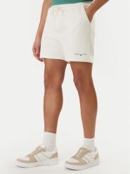 Tommy Jeans Szorty sportowe Contrast Linear DM0DM22697 Biały Regular Fit. Białe krótkie spodenki sportowe męskie Tommy Jeans, l, bez wzorów, z bawełny. Za 209.99 zł.