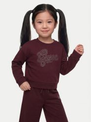 Guess Bluza J6YQ05 K3899 Bordowy Regular Fit. Czerwone bluzy dla dziewczynek Guess, z aplikacjami, z bawełny, bez ramiączek, bez kaptura. Za 174.99 zł.