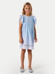 NAME IT Sukienka letnia 13240423 Błękitny Regular Fit. Niebieskie sukienki dla dziewczynek Name it, na lato, bez wzorów, z bawełny, bez ramiączek. Za 109.99 zł.